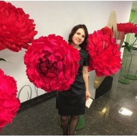 Ростовой бумажный цветок "Красный пион"